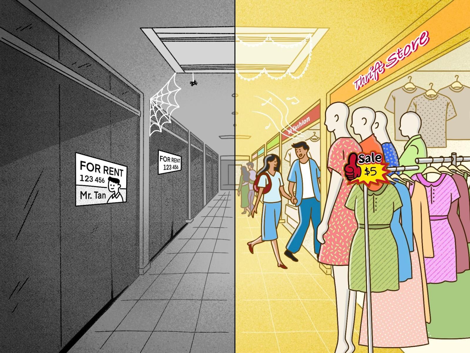 Down but not out, Singapore's ageing strata-titled malls still have life in them 