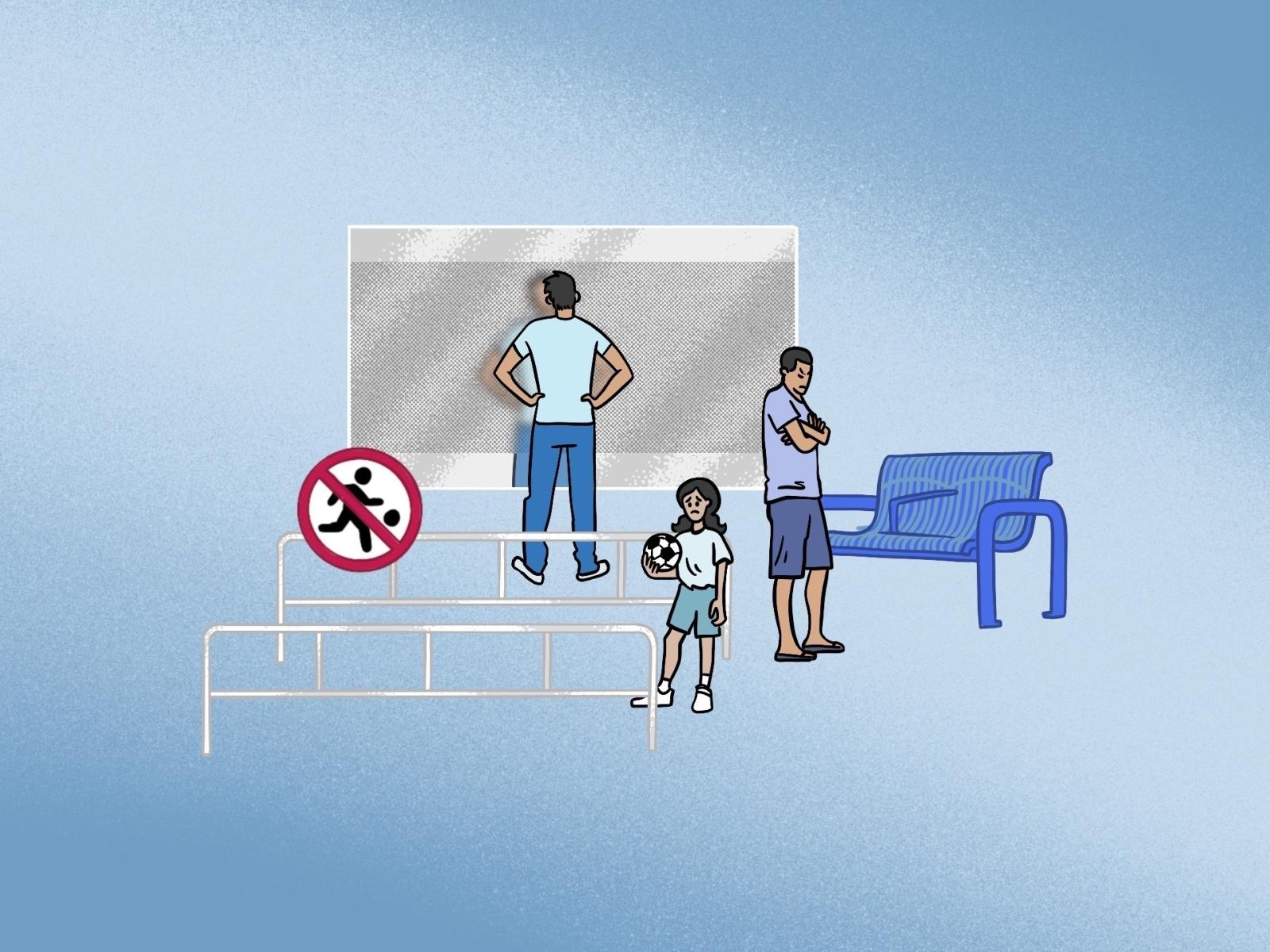 From frosted glass walls to anti-ball game void deck barriers, designing public spaces is a tough balancing act