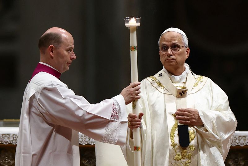 Pope Leo urges world not to grow numb to war at Easter vigil