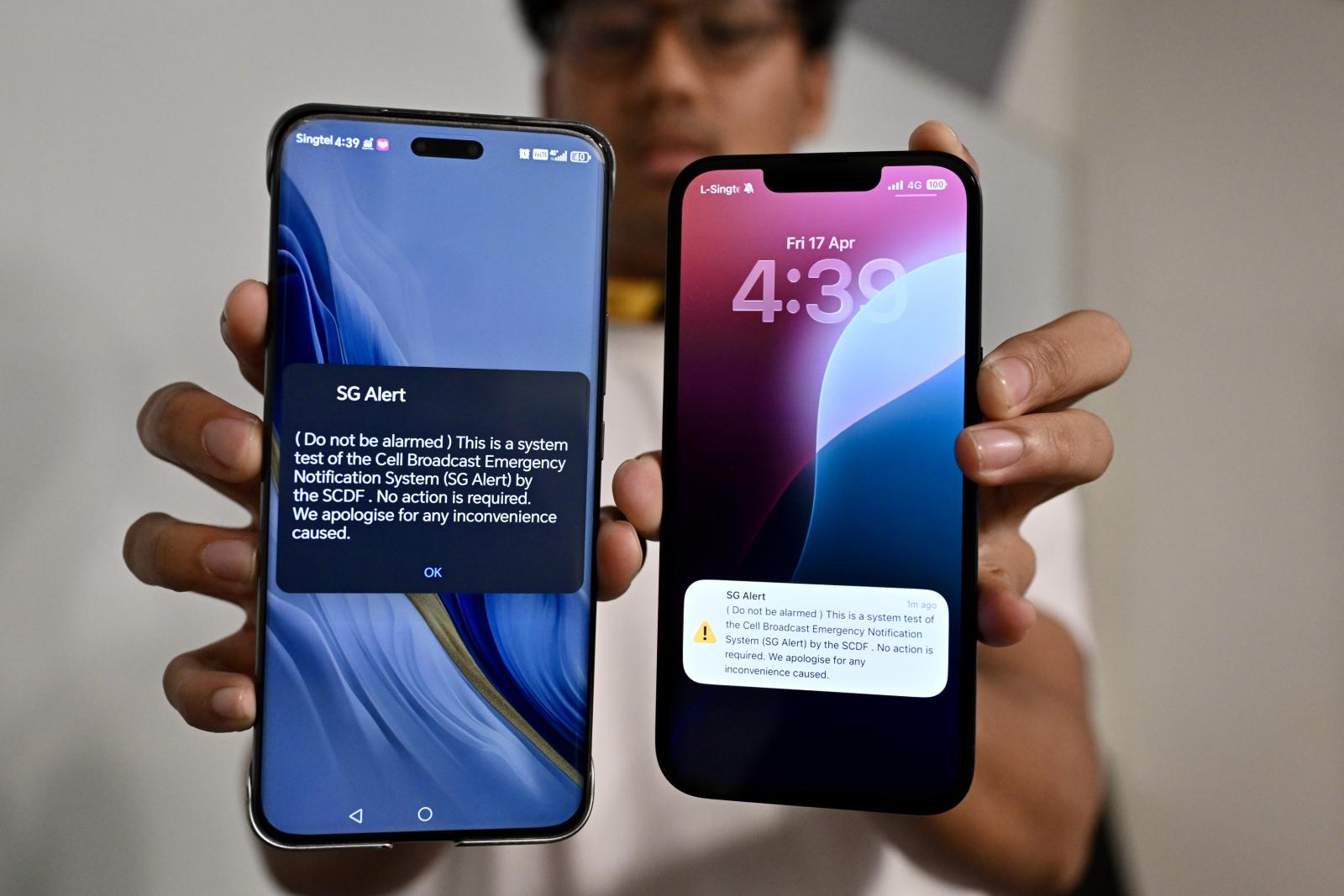 Singapore to roll out mass emergency alerts to mobile phones from May, starting with Singtel users