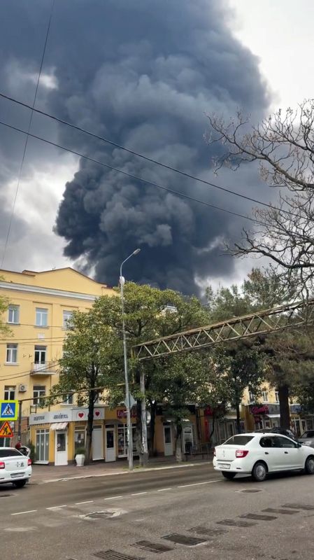 Ukrainian drones hit Russia's Primorsk port, oil tankers and military ships