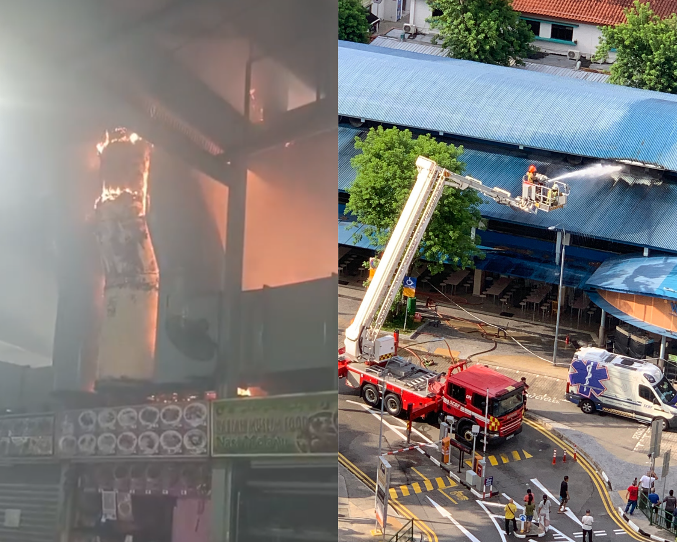Fire breaks out at Whampoa hawker centre, 100 people evacuated