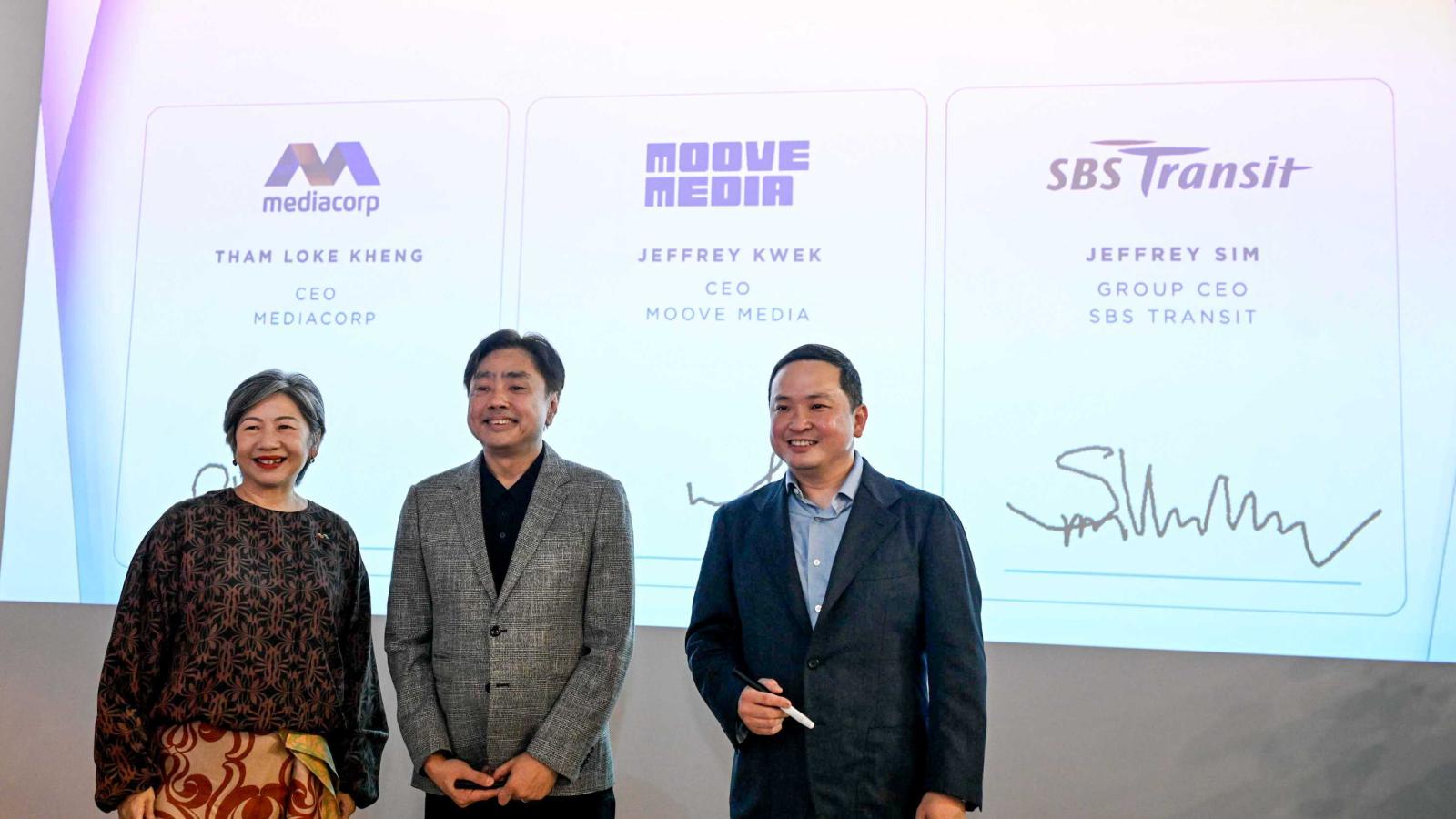 Mediacorp, Moove Media and SBS Transit sign agreement to display content at MRT stations, bus interchanges