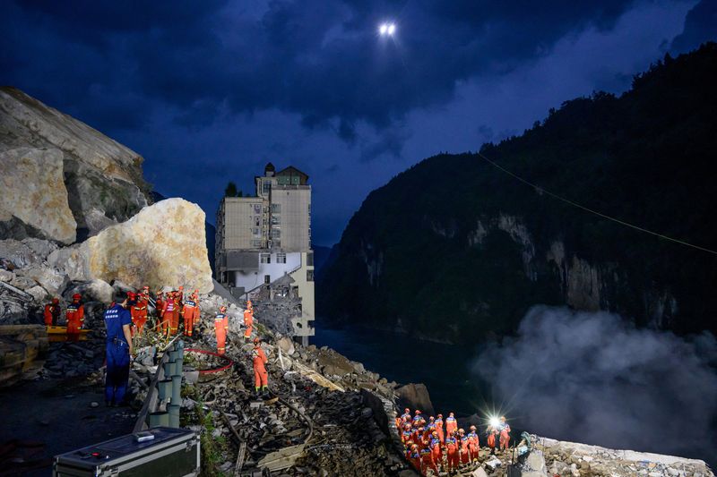 Rescuers race to find survivors after landslide in southwest China's Chongqing