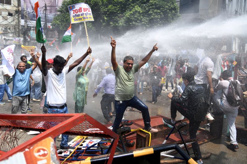 India police clash with protestors over jobs and exam transparency