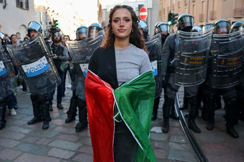 Thousands protest in Italy under heavy security
